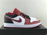Authentic Air Jordan 1 Low White/Black/Gym Red