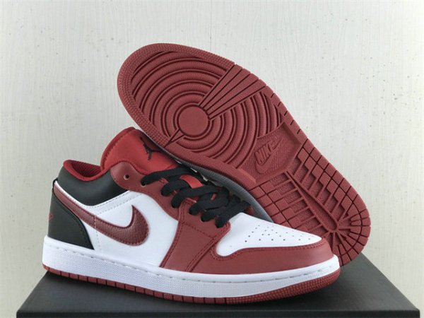 Authentic Air Jordan 1 Low White/Black/Gym Red