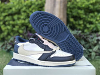 Authentic Travis Scott x Air Jordan 1 Low OG GS Blue/Black/White