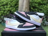Authentic Travis Scott x Air Jordan 1 Low OG Pink/Black