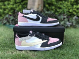 Authentic Travis Scott x Air Jordan 1 Low OG Pink/Black
