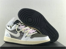 Authentic Travis Scott x Air Jordan 1 Low OG GS Black/Pink/Beige Brown