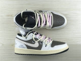 Authentic Travis Scott x Air Jordan 1 Low OG GS Black/Pink/Beige Brown