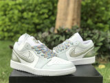 Authentic Air Jordan 1 Low OG White/Silver