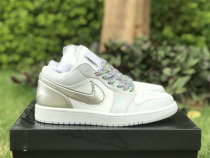 Authentic Air Jordan 1 Low OG GS White/Silver