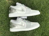 Authentic Air Jordan 1 Low OG White/Silver
