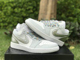 Authentic Air Jordan 1 Low OG White/Silver