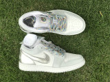 Authentic Air Jordan 1 Low OG White/Silver