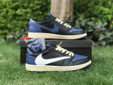 Authentic Travis Scott x Air Jordan 1 Low OG Black/White/Royal Blue
