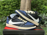 Authentic Travis Scott x Air Jordan 1 Low OG Black/White/Royal Blue