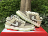 Authentic Nike Dunk Low White/Olive Green