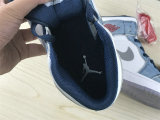 Authentic Air Jordan 1 Mid French Blue/Fire Red/White/Light Steel Grey