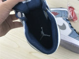 Authentic Air Jordan 1 Mid French Blue/Fire Red/White/Light Steel Grey