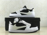 Authentic Travis Scott x Air Jordan 1 Low GS Black/White