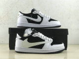 Authentic Travis Scott x Air Jordan 1 Low GS Black/White