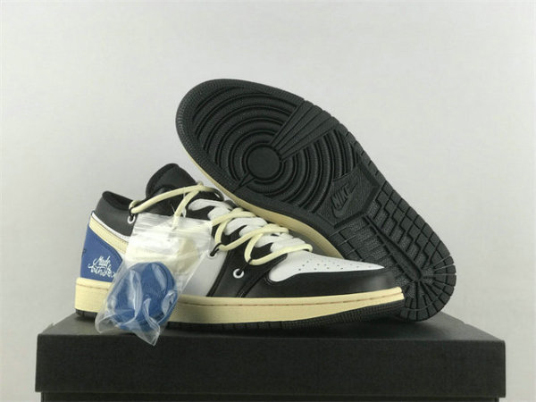 Authentic Air Jordan 1 Low GS Black/White/Blue