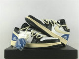 Authentic Air Jordan 1 Low GS Black/White/Blue