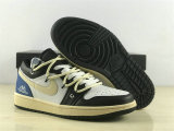 Authentic Air Jordan 1 Low GS Black/White/Blue