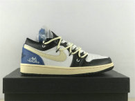 Authentic Air Jordan 1 Low Black/White/Blue