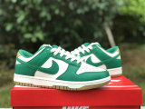 Authentic Nike Dunk Low Green/Metallic Gold/Sail