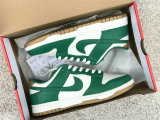 Authentic Nike Dunk Low Green/Metallic Gold/Sail