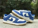 Authentic Nike Dunk Low White/Blue/Gold