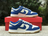 Authentic Nike Dunk Low White/Blue/Gold
