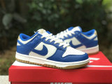 Authentic Nike Dunk Low White/Blue/Gold