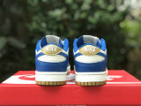 Authentic Nike Dunk Low White/Blue/Gold