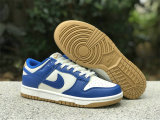 Authentic Nike Dunk Low White/Blue/Gold