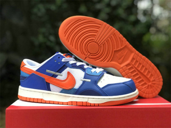 Authentic Nike Dunk Scrap White/Safety Orange/Blue