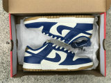 Authentic Nike Dunk Low White/Blue/Gold