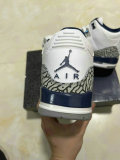 Authentic Air Jordan 3 White/Grey/Dark Blue