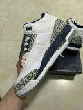 Authentic Air Jordan 3 White/Grey/Dark Blue