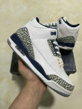 Authentic Air Jordan 3 White/Grey/Dark Blue