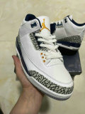 Authentic Air Jordan 3 White/Grey/Dark Blue
