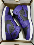 Authentic Air Jordan 1 Mid GS Purple Black