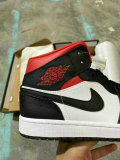 Authentic Air Jordan 1 Mid GS Black/Gym Red-Sail