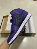 Authentic Air Jordan 1 Mid GS Purple Black