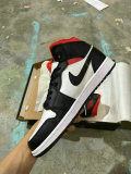 Authentic Air Jordan 1 Mid GS Black/Gym Red-Sail