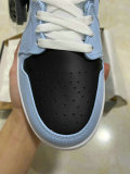 Authentic Air Jordan 1 Mid GS Light Blue/Black/White