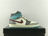 Authentic Air Jordan 1 Mid GS Sail/Team Red/Conconut Milk/Voile/Equpe Rouge