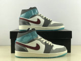 Authentic Air Jordan 1 Mid GS Sail/Team Red/Conconut Milk/Voile/Equpe Rouge