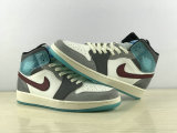 Authentic Air Jordan 1 Mid GS Sail/Team Red/Conconut Milk/Voile/Equpe Rouge