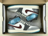 Authentic Air Jordan 1 Mid GS Sail/Team Red/Conconut Milk/Voile/Equpe Rouge