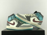 Authentic Air Jordan 1 Mid GS Sail/Team Red/Conconut Milk/Voile/Equpe Rouge