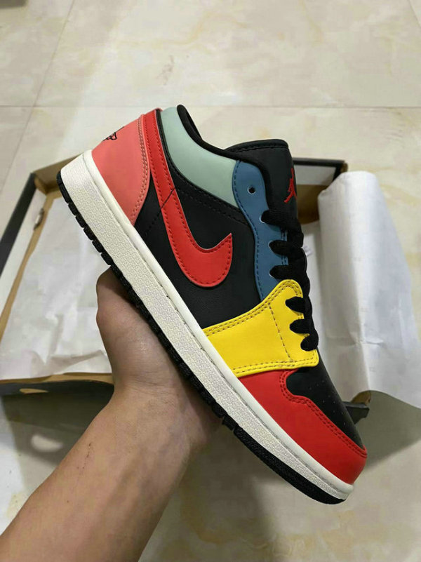 Authentic Air Jordan 1 Low GS “Black Multi”