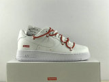 Authentic Supreme x Nike Air Force 1 Red/White
