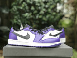 Authentic Air Jordan 1 Low Golf “Court Purple” GS