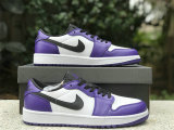 Authentic Air Jordan 1 Low Golf “Court Purple” GS